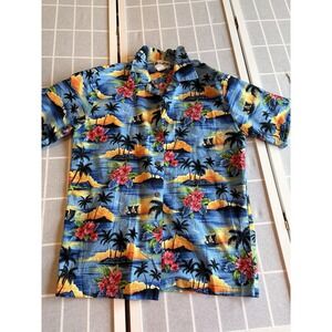 Vtg Howie Hawaiian Button Up Shirt Mens Sz L Made Hawaii Aloha Y2k 100% Cotton